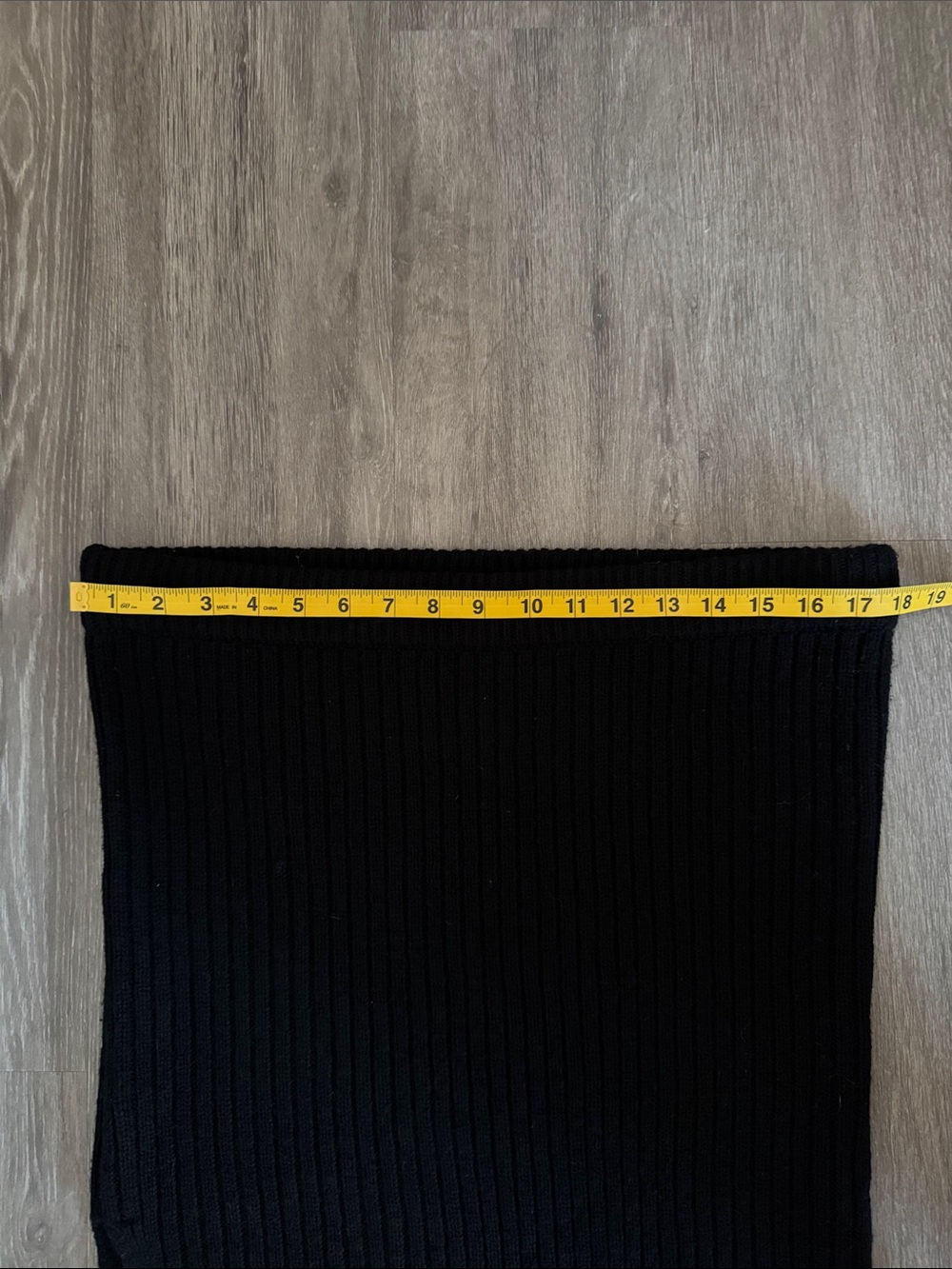 Weekday Black Ribbed Distressed Wool Knit Skirt with Side Slit - Picture 6 of 9